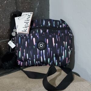 Kipling Black Crossbody Bag with Colorful Accents